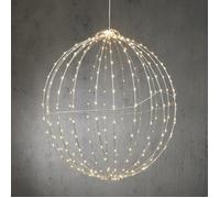 Boule lumineuse d'exterieur avec 400 LED blanc classique - IP44 - Ø60 cm - Argent - Luca Lighting