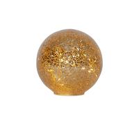 Boule lumineuse LED STAR FALL en verre et doré 2 avec étoiles intégrées