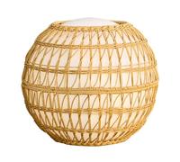 Boule lumineuse sans fil avec coque en poly rotin amovible LED multicolore dimmable BOBBY C40 DRESS ∅40cm avec télécommande et socle à induction