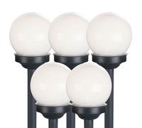 Boule lumineuse solaire 10 cm boule lumineuse solaire jardin LED décoration de jardin boule solaire pour extérieur petit, durée d'éclairage environ 6-8 heures, H 38 cm, lot de 5