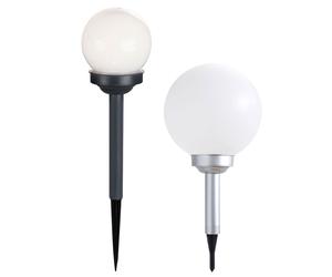 Boule lumineuse solaire boule de jardin boule solaire décoration de jardin LED solaire pour l'extérieur, avec piquet, durée d'éclairage environ 6-8 heures, blanc chaud, D 10/15 cm, lot de 2