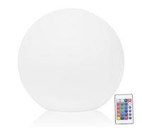 Boule lumineuse solaire d'extérieur, 16 couleurs, rechargeable, télécommande, globe, lampe de jardin, résistante aux chocs, étanche, veilleuse pour pelouse, terrasse, étang, 20 cm de diamètre. Bo