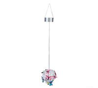 Boule lumineuse solaire en forme de papillon avec design unique à suspendre pour éclairage décoratif dans la cour et le jardin (lumière blanche)