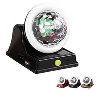 Boule magique colorée RVB à charge solaire, lumière d'ambiance disco à énergie solaire, multicolore LED d'ambiance disco pour jardin, fête, mariage (rouge)