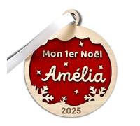 Boule Mon Premier Noel Personnalisé Prénom Bois Bébé Cadeau Decoration Sapin Personnalisable Mon 1er Noel Cadeau Naissance Mon 1er Noel Bebe Prénom à Personnaliser Ornement Suspension de Noel en Bois