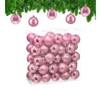 Relaxdays Boule de Noël, lot Pratique de 50, Plastique Robuste, pour décorer Le Sapin, diamètre : 6 cm, Rose