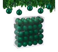 Relaxdays Boule de Noël, lot Pratique de 50, Mate, Plastique Robuste, pour Le Sapin, diamètre : 6 cm, Vert foncé