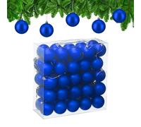 Relaxdays Boule de Noël, lot Pratique de 50, Mate, Plastique Robuste, pour Le Sapin, diamètre : 6 cm, Bleu Roi