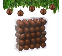 Relaxdays Boule de Noël, lot Pratique de 50, Mate, Plastique Robuste, pour Le Sapin, diamètre : 6 cm, Marron