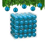 Relaxdays Boule de Noël, lot Pratique de 100, Mate, Plastique Robuste, pour Le Sapin, diamètre : 6 cm, Bleu Cyan