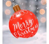 Boule Noël Gonflable,66CM Boule de Noel Gonflable Geante,Grosses Boules de Noel Gonflable,Convient pour La Décoration de Noël, La Décoration de La Maison Et La Décoration du Jardin Extérieur (Rouge C