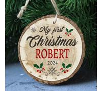 Boule Noel Personnalisable, Mon 1er Noel, 1er Noël Ornement Personnalisable, Boule de Noël Personnalisée avec Prénom et Date, Décoration Sapin