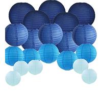 Boule Papier 20 pcs 6 pouces-12 Pouces Bleu Lanternes à Papier Assorties Tailles et Couleurs Lampion for Mariage de Mariage Suspendu