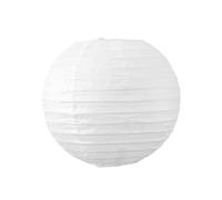 Boule Papier Blanc 20cm - Lampion Papier en Papier de Riz - Lanterne Japonaise Blanc pour Décoration de Mariage, Anniversaire, Fêtes