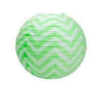 Boule Papier Verte & Blanche 35cm - Lampion Papier en Papier de Riz - Lanterne Japonaise Chevron Vert pour Décoration de Mariage, Anniversaire, Fêtes