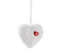 Boule Pelucheuse Cœur 12cm pour déco pour suspension Douce Boule(White) | Tissu plush ultra-doux, cœur adorable, texture réconfortante, taille compacte 12cm, pour idéal cadeau