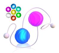 Boule Poi à LED avec 9 modes de lumière de couleurs vives, balles rotatives douces et durables, poignées souples et antidérapantes pour débutants et professionnels