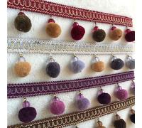 Boule ¿¿ Pompons Style Europ¿¿En 1 M¿¿Tre, Ruban De Garniture En Dentelle, Bricolage, D¿¿Cor De Rideau De Canap¿¿, Bordure De Rembourrage, Accessoire De Couture