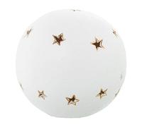 Boule Porte-Bougie en céramique Blanche et dorée 22 x 22 x 21 cm