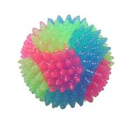 Boule pour chien allumée | Balle élastique clignotante Glow In Dark - Multi-couleur LED clignotante interactive Bounce-Activated Squeaker Balls pour chats, chiots, animaux de compagnie