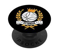 Boule Queen Petanque Crown Ball Boule Bocce King PopSockets PopGrip Adhésif