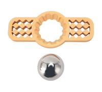 Boule refroidissante pour café en acier inoxydable avec support détachable, sphère de glace métallique réutilisable pour un goût amélioré, rafraîchit le café, le whisky et les (Jaune)