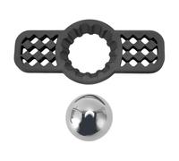 Boule refroidissante pour café en acier inoxydable avec support détachable, sphère de glace métallique réutilisable pour un goût amélioré, rafraîchit le café, le whisky et les (Noire)