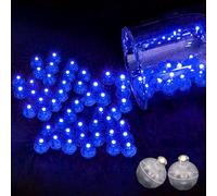 Boule Rond Ballon Lumineux LED, Hulaiyaa 100 Pièces Rond LED Ballons Lumineux Intérieure, Mini LED Ballons Lampes pour Décoration Anniversaire Mariage Noël Halloween Lanterne Papier(Bleu)