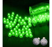 Boule Rond Ballon Lumineux LED, Hulaiyaa 100 Pièces Rond LED Ballons Lumineux Intérieure, Mini LED Ballons Lampes pour Décoration Anniversaire Mariage Noël Halloween Lanterne Papier(Vert)