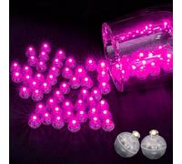 Boule Rond Ballon Lumineux LED, Hulaiyaa 100 Pièces Rond LED Ballons Lumineux Intérieure, Mini LED Ballons Lampes pour Décoration Anniversaire Mariage Noël Halloween Lanterne Papier(Rose)