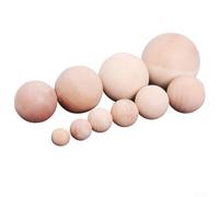Boule ronde en bois naturel pour travaux manuels, bois dur lisse non traité, compatible avec projets de teinture de peinture (50 mm)