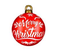 Boule rouge géante de Noël, boules de Noël résistantes à l'usure de 24 pouces, boules gonflables en PVC pour l'extérieur, décorations gonflables pour la cour de Noël, boule rouge géante de Noël Pe