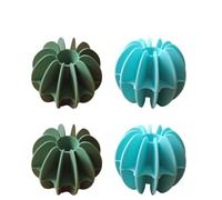 Boule Seche Linge Lot de 4 boules à linge réutilisables en silicone for le nettoyage des cheveux et des vêtements(4pcs Green Blue)