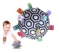 Boule sensorielle en peluche, balle hochet en peluche | Boule interactive de développement sensoriel avec hochet - Jouet éducatif précoce aux couleurs à contraste élevé avec étiquettes, jouet