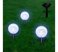 Boule solaire 3 LED Lampes de jardin avec piquet de terre & module solaire