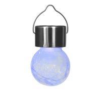 Boule solaire en verre inox LED craquelé