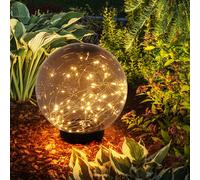 Lampe solaire de jardin Lampe boule fumée LED Lampe d'extérieur Boule solaire, avec piquet de terre, fumée,50x 0,06W LED, DxH 30x40 cm