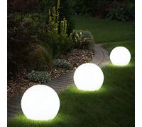 Boule lumineuse solaire boule de jardin boule solaire décoration de jardin LED solaire pour extérieur 15 cm, avec piquet de sol et support de balcon, durée d'éclairage environ 6-8 heures, H 42,5 cm, l