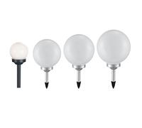 Boule solaire pour extérieur boule lumineuse solaire boule de jardin décoration de jardin à LED solaire, avec piquet au sol durée de la lumière environ 6-8 heures, 10 cm, 15 cm, 20 cm, 25 cm, lot de 3