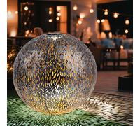 Boule Solaire Spots à Encastrer Extérieur Jardin Pointe Argent Or LED H 38 CM