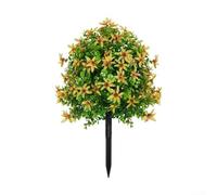 Boule topiaire en buis artificiel avec fleurs mélangées vives - 60 cm - Décoration florale extérieure/intérieure pour jardin, terrasse, porche et bureau - PE résistant aux UV (jaune vif)
