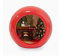 Boule vidéo en cristal de 8 cm avec affichage LED, décoration personnalisable pour événements et fêtes, crée une atmosphère élégante avec des messages texte et image personnalisés (rouge)