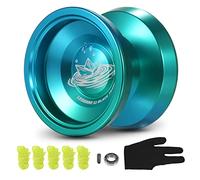 Boule Yoyo en Aluminium, Routine Stable à Grande Vitesse, Traitement de Surface anodisé, Rotation Douce et Silencieuse, de Ficelle Yoyo pour (Bleu)