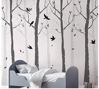 Bouleau Arbre Forêt Mur Crèche Pochoir Paquet Créer un sur Mesure Peint Décoration Murale de Bouleau Arbres & Oiseaux dans Votre Nurserie Décoration Mural Maison Pochoirs