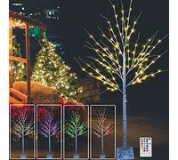 Bouleau lumineux coloré 120 LED de 1,8 m avec guirlande lumineuse à couleurs changeantes pour intérieur ou extérieur, Noël, Halloween, fête, maison, mariage, décoration de jardin - 1,8 m (RVB)