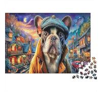 Bouledogue 1000 Pcs Carton Épais Mignon Chien Set Puzzle Adultes/Enfants Anti-Stress Décoration Murale Cadeau Créatif 52x38cm/1000pcs
