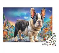 Bouledogue 1000 Pcs Carton Solide Mignon Chien Puzzle Premium Adultes Compétences Logiques Cadeau Fête Cadeau Créatif 38x26cm/1000pcs