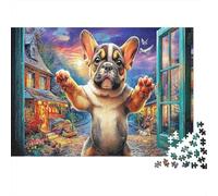 Bouledogue 1000 Pièces Carton Premium Chien Mignon Chiot Coffret Puzzle Amateurs Famille Jeu Stimulant Plaisir Familial Cadeau Saint-Valentin Hautement Noté 70x50cm/1000pcs