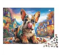 Bouledogue 1000 Pièces Carton Premium Chien Mignon Chiot Coffret Puzzle Amateurs Famille Jeu Stimulant Plaisir Familial Cadeau Saint-Valentin Hautement Noté 52x38cm/1000pcs