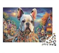 Bouledogue 1000 Pièces Carton Premium Chien Mignon Chiot Coffret Puzzle Amateurs Famille Jeu Stimulant Plaisir Familial Cadeau Saint-Valentin Hautement Noté 38x26cm/1000pcs